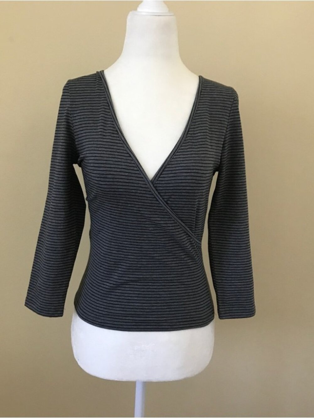 Striped surplice tee